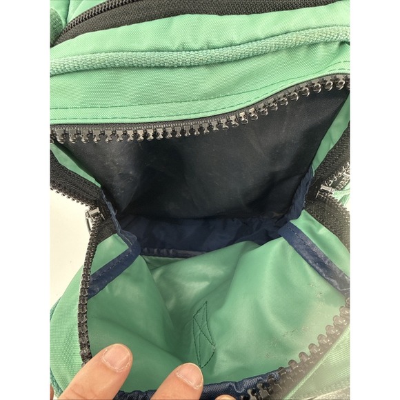 Lands End Summit YKK Duffle Bag-Green/Blue-Travel-Front & Side Zip Pockets - Picture 12 of 16